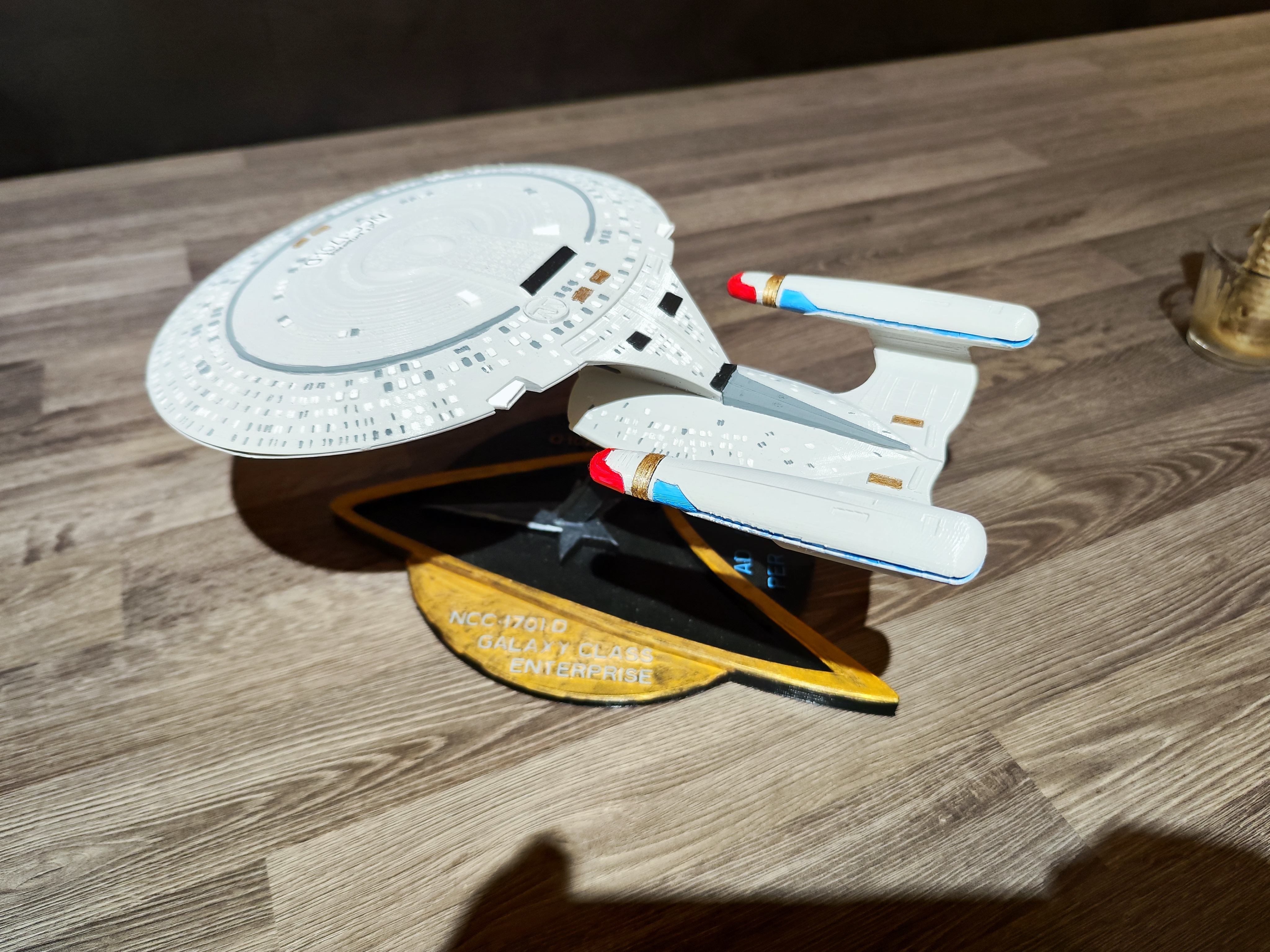 3D-gedruckte USS Enterprise NCC-1701-D – Draufsicht